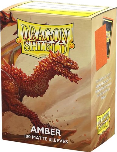 2!ARCT11059 100 x Amber Matte Standard Card Sleeves 63.5mm x 88mm (Dragon Shield) published by Arcane Tinmen