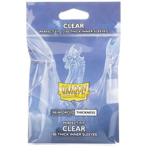 1!ARCT13004 100 x Clear Perfect Fit Thick Inner Standard Card Sleeves published by Arcane Tinmen