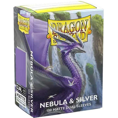3!ARCT15075 100 x Nebula And Silver Matte Dual Standard Card Sleeves 63.5mm x 88mm (Dragon Shield) published by Arcane Tinmen