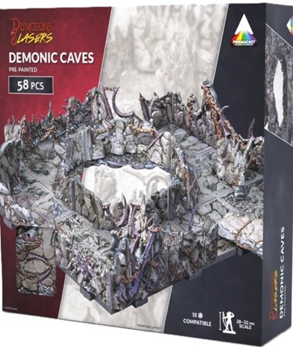 3!ARSDNL0115 Dungeons and Lasers: Demonic Caves Pre-Painted published by Archon Studio