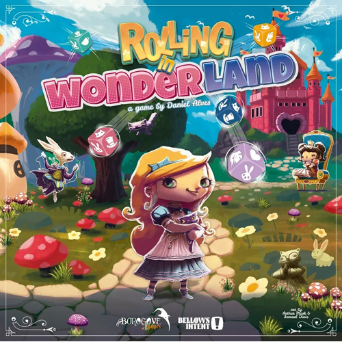 BLW02003EN Rolling In Wonderland Board Game published by Bellows Intent