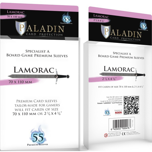 BNDPLAM 55 x Paladin Card Sleeves: Lamorac (70mm x 110mm) published by Board And Dice