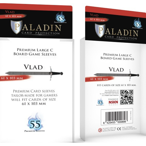 BNDPVLA 55 x Paladin Card Sleeves : Vlad (61mm x 103mm) published by Board And Dice