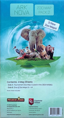 3!CAPFS5102 Ark Nova Card Game: Zoo Map Pack 2 Expansion published by Capstone Games