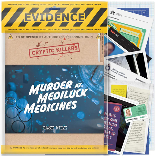 CKUKMEDILUCK Cryptic Killers: Murder At MediLuck Medicines published by LA Brands Ltd