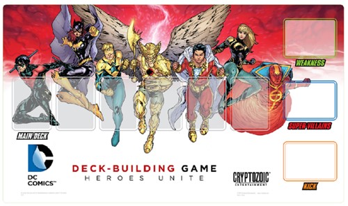 CZE01711 DC Comics Deck Building Card Game: Heroes Unite Playmat published by Cryptozoic Entertainment