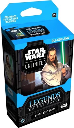 DMGFFGSWH0510S2 Star Wars: Unlimited Legends Of The Force QuiGonJinn Spotlight Deck (Damaged) published by Fantasy Flight Games