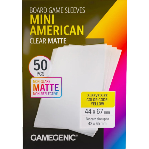 DMGGGS10190ML 50 x Board Game Sleeves Mini American Clear Matte 44mm x 67mm (Gamegenic) (Damaged) published by Gamegenic