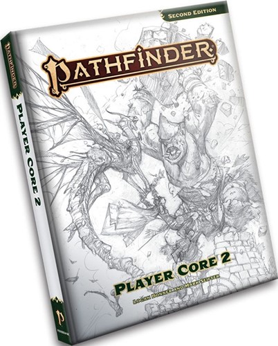 DMGPAI12004SK Pathfinder RPG 2nd Edition: Player Core Rulebook Sketch Cover Edition (Damaged) published by Paizo Publishing