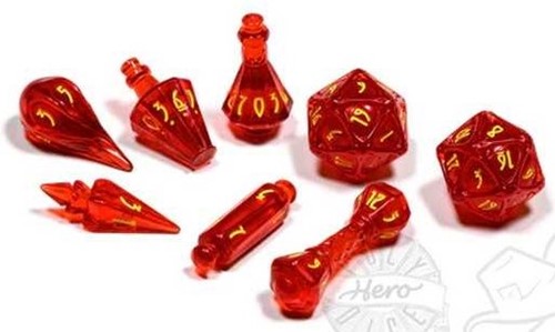 DMGPHD2324 PolyHero Wizard 8 Dice Set - Dragonfire (Damaged) published by Poly Hero Dice