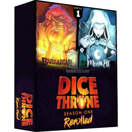 DMGROX636 Dice Throne Dice Game: Season One ReRolled 1: Barbarian Vs Moon Elf (Damaged) published by Roxley Games