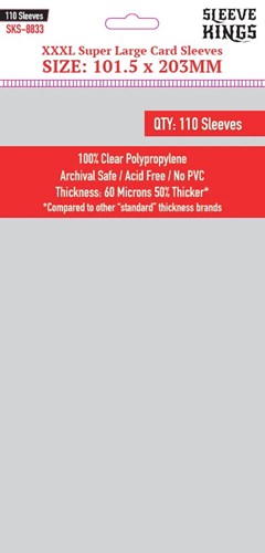 DMGSKS8833 110 x XXXL Super Large Sleeves (101.5mm x 203mm) (Damaged) published by Sleeve Kings