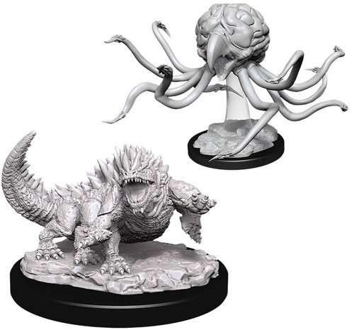 DMGWZK90022S Dungeons And Dragons Nolzur's Marvelous Unpainted Minis: Grell And Basilisk (Damaged) published by WizKids Games