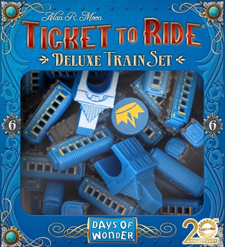 3!DOW72R20DTS1 Ticket To Ride Board Game: The Blue Passenger Car 20th Anniversary Deluxe Train Set published by Days Of Wonder