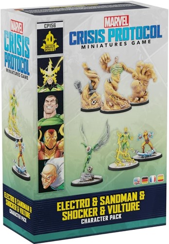 3!FFGCP156 Marvel Crisis Protocol Miniatures Game: Electro And Sandman And Shocker And Vulture Pack published by Fantasy Flight Games