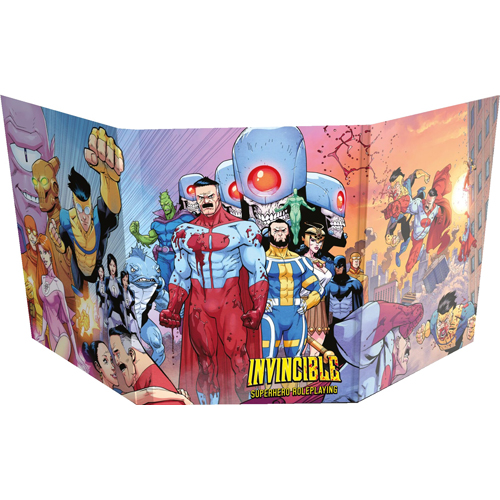 2!FLFINV004 Invincible RPG: Superhero Roleplaying GM Screen published by Free League Publishing