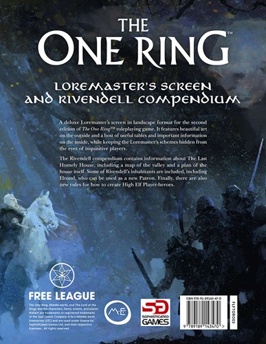 FLFTOR003 The One Ring RPG: Loremaster's Screen And Rivendell Compendium published by Free League Publishing
