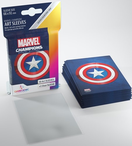 GGS10096ML Marvel Champions LCG: 50 x Captain America Art Sleeves (Gamegenic) published by Gamegenic