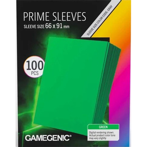 GGS10139ML 100 x Green Prime Sleeves 63.5mm x 88mm (Gamegenic) published by Gamegenic