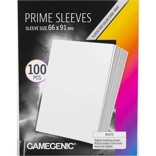GGS10140ML 100 x White Prime Sleeves 63.5mm x 88mm (Gamegenic) published by Gamegenic