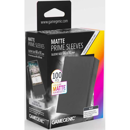 2!GGS10148ML 100 x Black Matte Prime Sleeves 63.5mm x 88mm (Gamegenic) published by Gamegenic