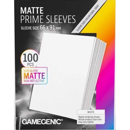 GGS10152ML 100 x White Matte Prime Sleeves 63.5mm x 88mm (Gamegenic) published by Gamegenic