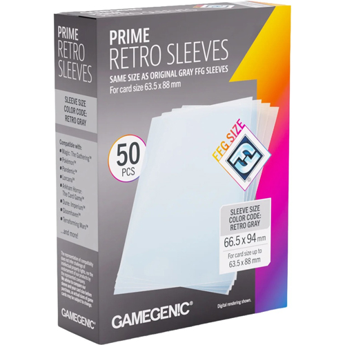 GGS10173ML 50 x Prime Retro Sleeves 63.5mm x 88mm (Gamegenic) published by Gamegenic