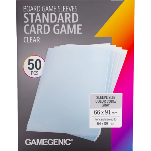 GGS10180ML 50 x Board Game Sleeves Standard Card Game Clear 63.5mm x 88mm (Gamegenic) published by Gamegenic