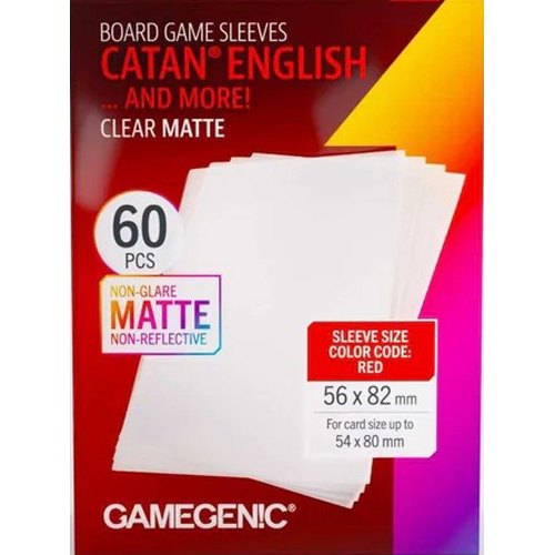 GGS10197ML 60 x Board Game Sleeves CATAN English Clear Matte 54mm x 80mm (Gamegenic) published by Gamegenic