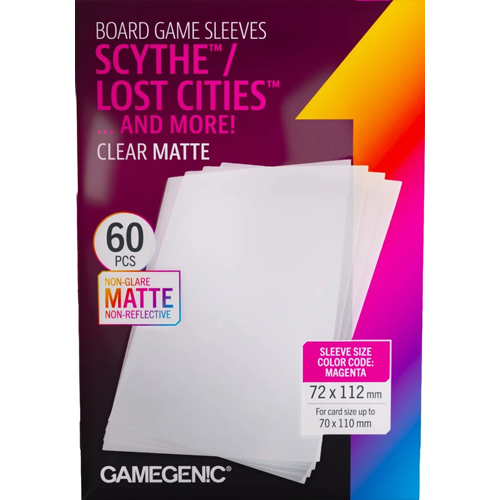 GGS10199ML 60 x Board Game Sleeves Scythe Clear Matte 70mm x 110mm (Gamegenic) published by Gamegenic