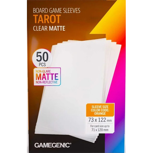 GGS10200ML 50 x Board Game Sleeves Tarot Clear Matte 70mm x 120mm (Gamegenic) published by Gamegenic