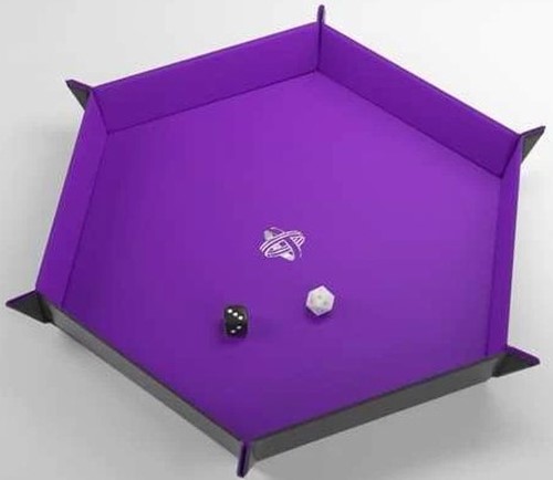 GGS60059ML Magnetic Dice Tray Hexagonal: Black And Purple published by Gamegenic