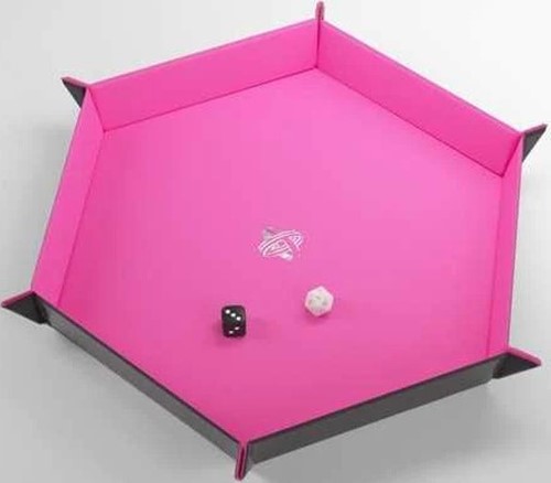GGS60061ML Magnetic Dice Tray Hexagonal: Black And Pink published by Gamegenic