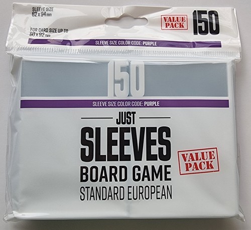 2!GGX10026ML 150 x Just Standard European Card Game Sleeves 62mm x 94mm (Gamegenic) published by Gamegenic