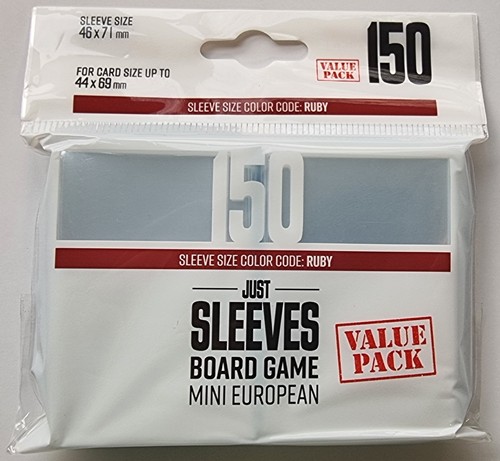 2!GGX10027ML 150 x Just Mini European Card Game Sleeves 46mm x 71mm (Gamegenic) published by Gamegenic