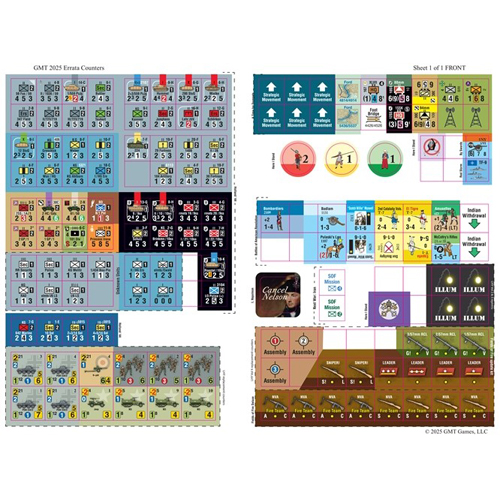 GMT232025 GMT 2025 Replacement Countersheet published by GMT Games