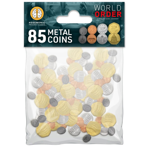 HPGWOMC World Order Board Game: 85 Deluxe Metal Coins published by Hegemonic Project Games