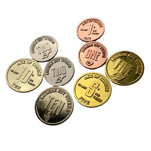 LIRAC002 Age Of Comics Board Game: Metal Coins published by Lirius Games