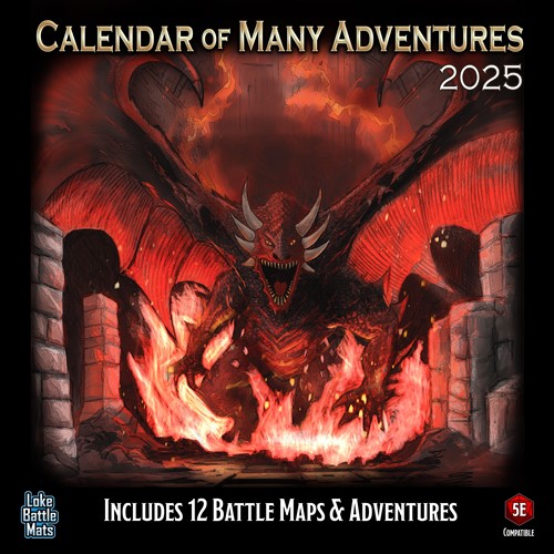 3!LOKEBM048 Calendar Of Many Adventures 2025 published by Loke Battle Mats