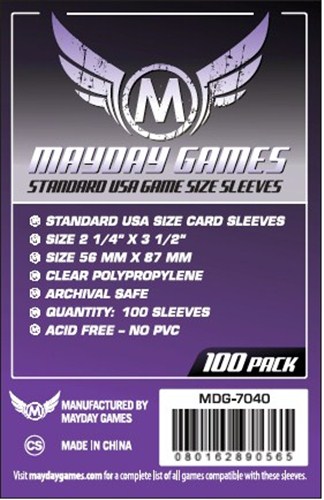 2!MDG7040 100 x Clear Standard American Card Sleeves 56mm x 87mm (Mayday) published by Mayday Games