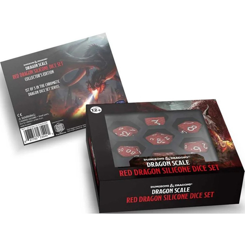 2!MET10979 Dungeons and Dragons Dragon Scale Silicone Dice Set: Red published by Metallic Dice Games