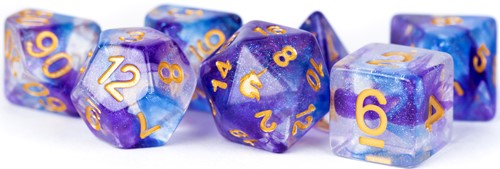 MET703 Resin Poly Dice Set: Unicorn Midnight Fantasy published by Metallic Dice Games