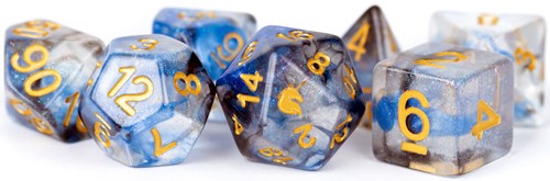 MET706 Resin Poly Dice Set: Unicorn Arctic Storm published by Metallic Dice Games