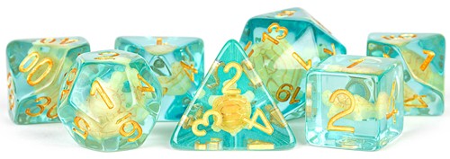 MET742 Resin Poly Dice Set: Turtle Dice published by Metallic Dice Games