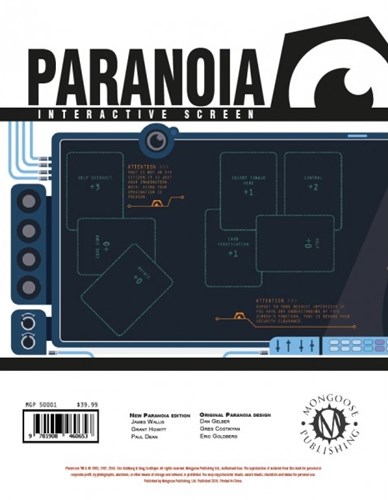 MGP50001 Paranoia RPG: Interactive Screen published by Mongoose Publishing