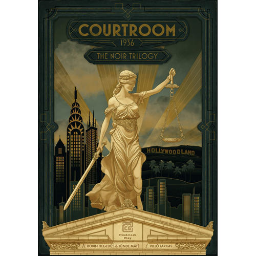 MINCR01EN Courtroom: The Noir Trilogy Board Game published by Mindclash Games