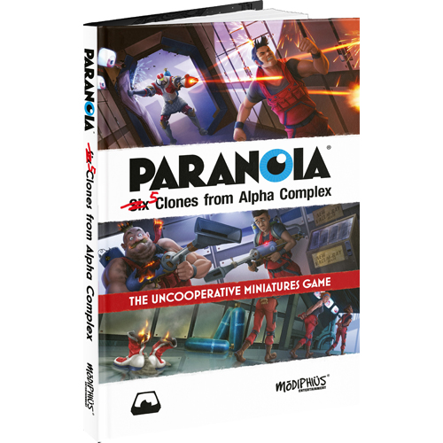 MUH087002 Paranoia: The Uncooperative Board Game Five Clones From Alpha Complex Book published by Modiphius
