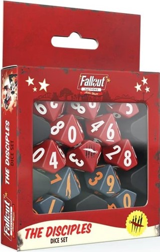 MUH107006 Fallout Factions Miniatures Game: The Disciples Dice Set published by Modiphius