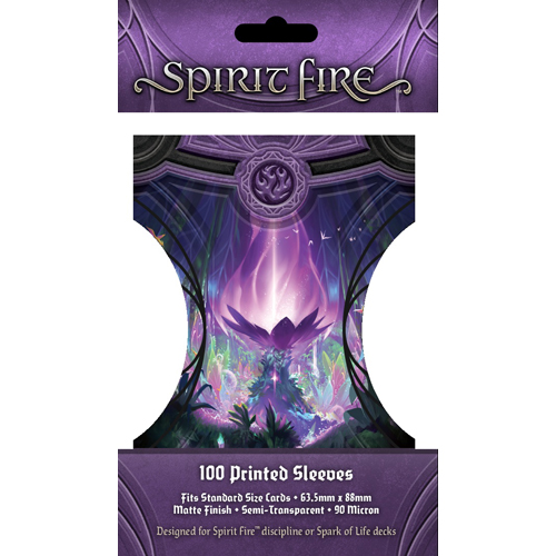 ONB035001 Spirit Fire Board Game: Semi-Transparent Printed Sleeves - Spirit Bloom (Purple) published by Orange Nebula