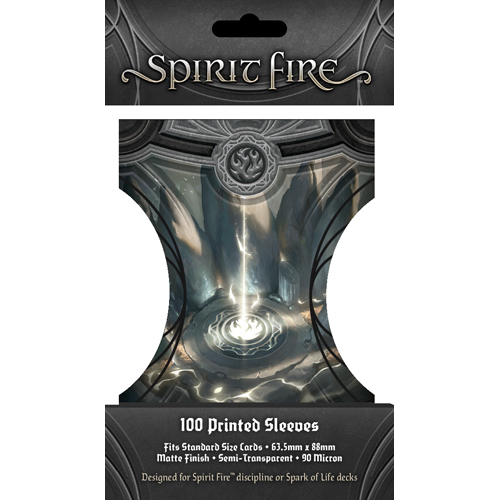 ONB035002 Spirit Fire Board Game: Semi-Transparent Printed Sleeves - Way Flame (Black) published by Orange Nebula